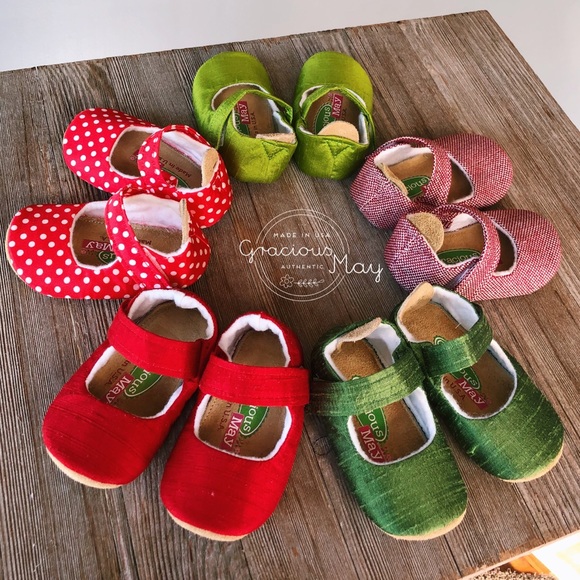 Christmas Red Baby Girl Dress Shoes Size 1 2 3 4 5 - Picture 3 of 3